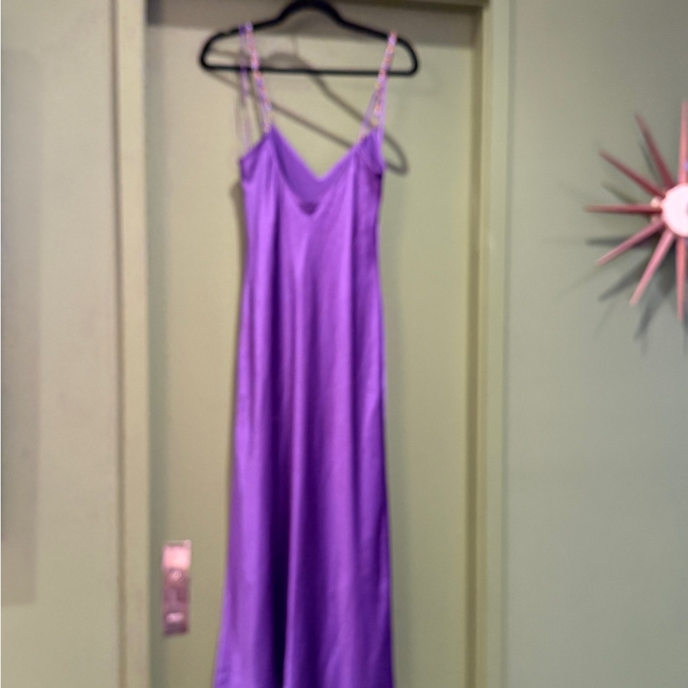 Elegant Purple Satin Slip dress XS